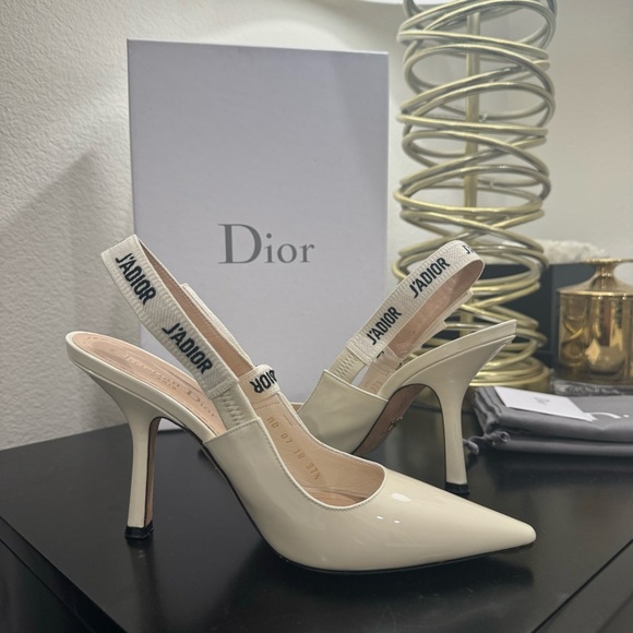 Christian Dior J'Adior Slingback Pump Patent Off White 37.5￼ - Picture 5 of 10